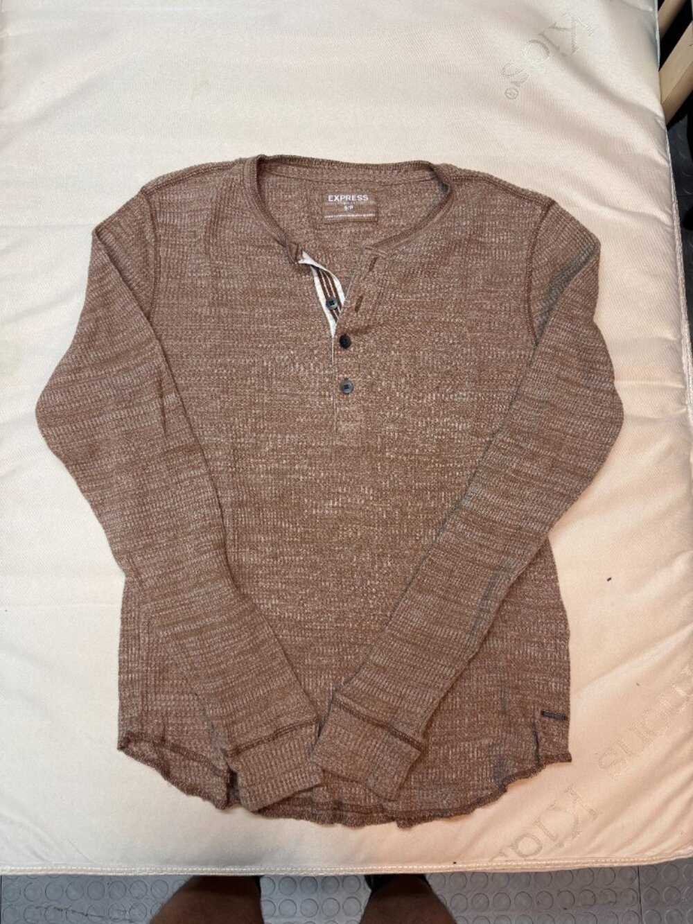 Express Men's Long Sleeve Henley Lot of 3 Waffle Knit Size S - Picture 3 of 5